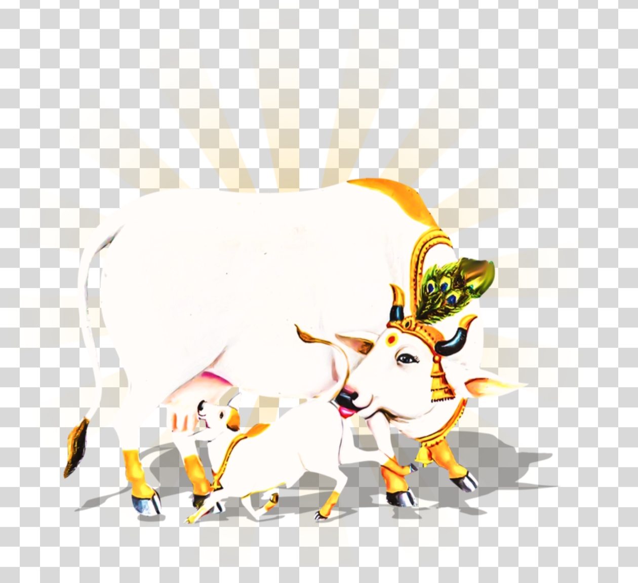 Lord Krishna cow PNG image download 