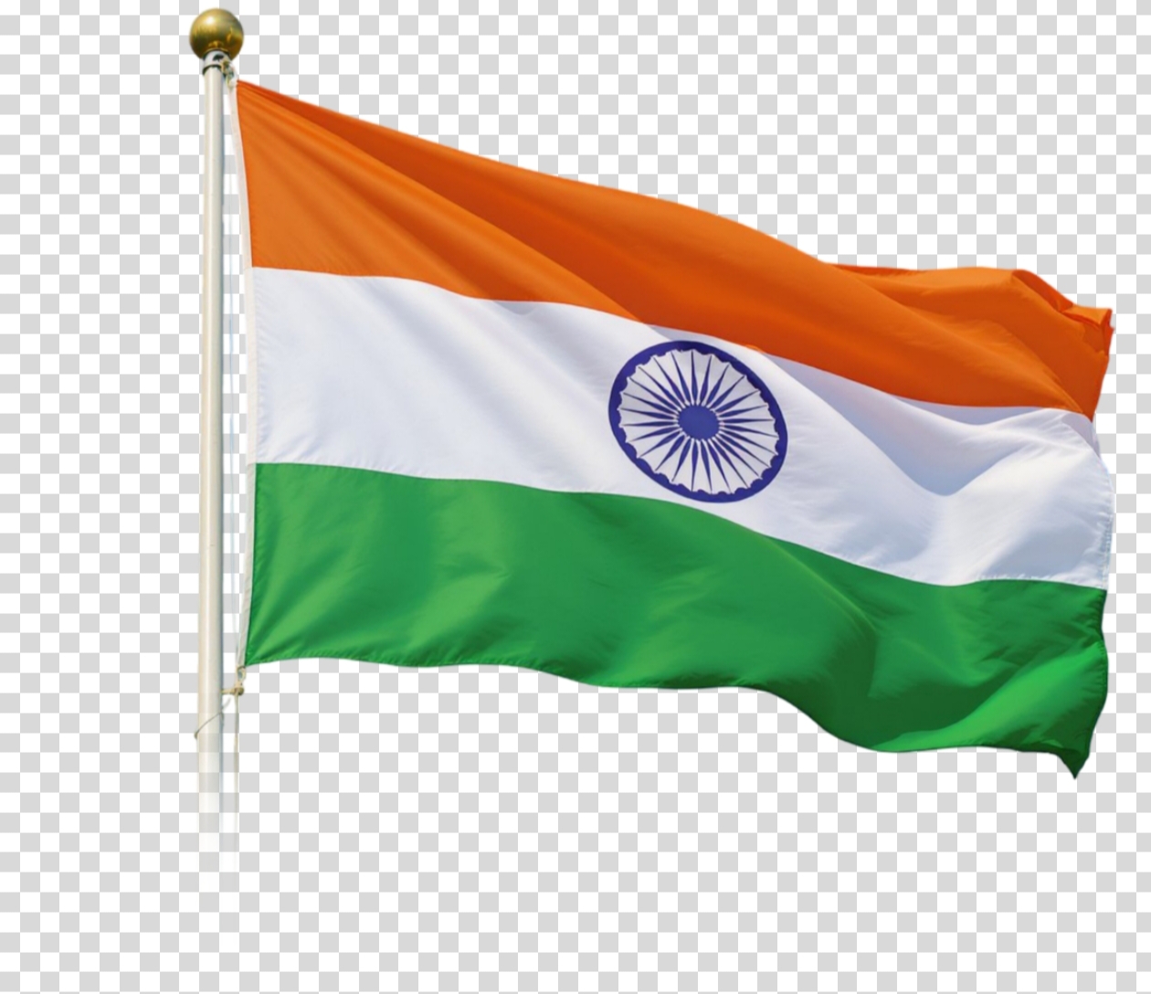 Waving Indian National Flag PNG on Transparent Background
